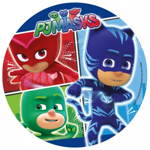 Jadalny papier okrągły - PJ Masks - motyw 4.