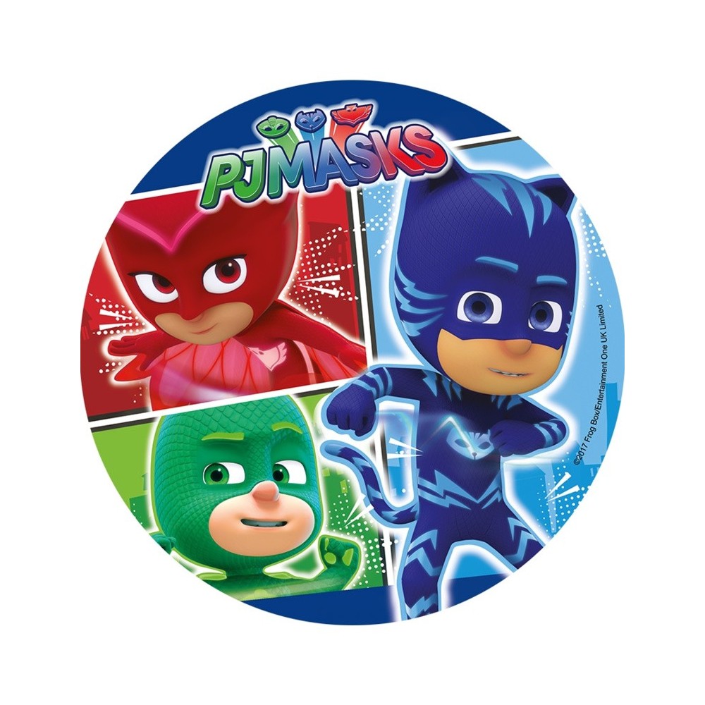 Jadalny papier okrągły - PJ Masks - motyw 4.