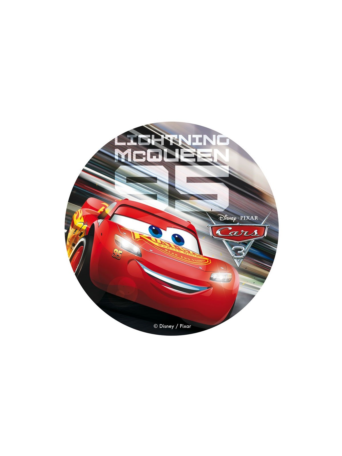 Dekora - Essbares rundes Papier - Cars - Lightning McQueen 95