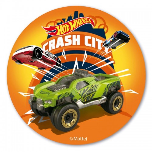 Dekora - Essbares rundes Papier - Hot Wheels - Crash City