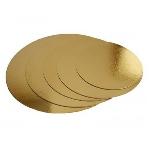 Round gold base for a cake 14cm.