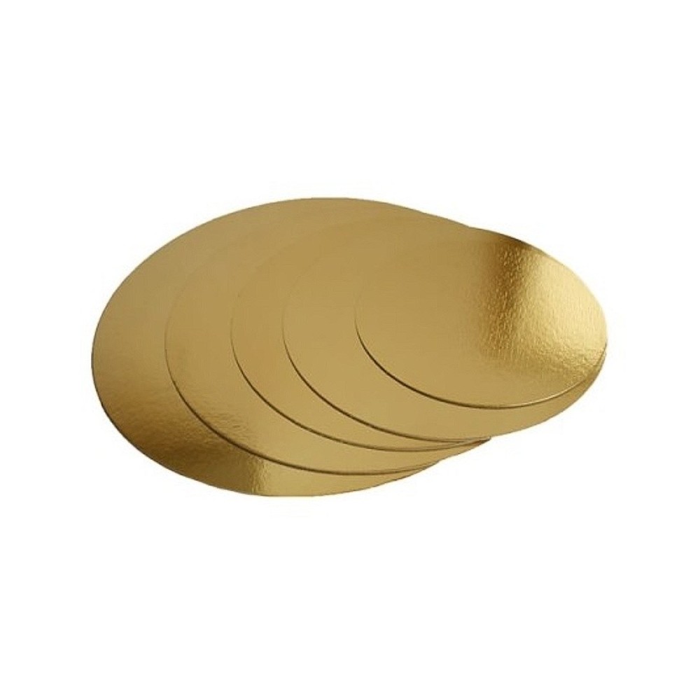 Round gold base for a cake 14cm.