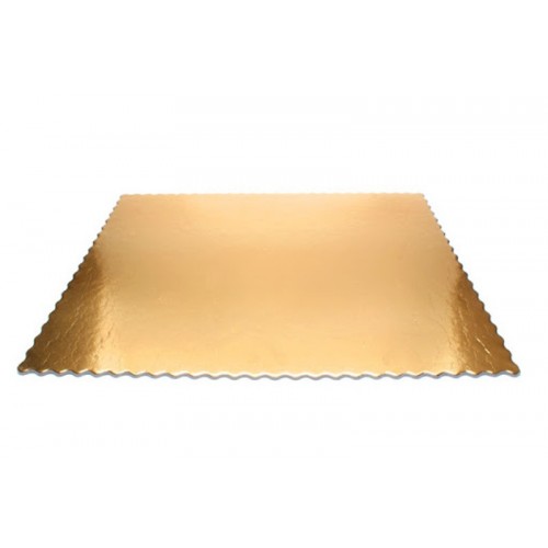 Pevná podložka pod tortu zlatá / čierna - OBDĹŽNIK 46 x 36cm