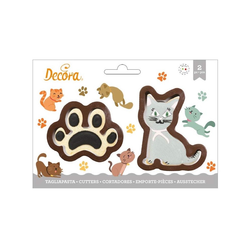 Decoration set of cookie cutters - kitten 2pcs