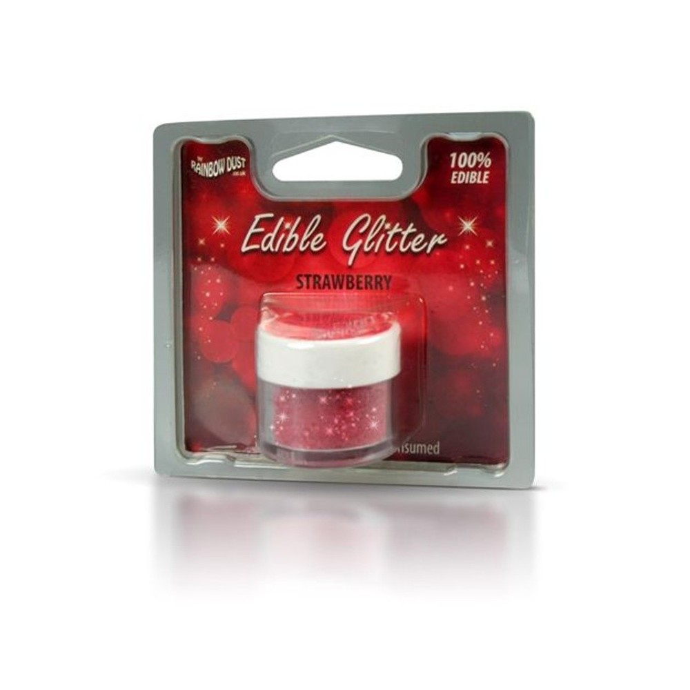 RD Edible Glitter - Strawberry - Red 5g