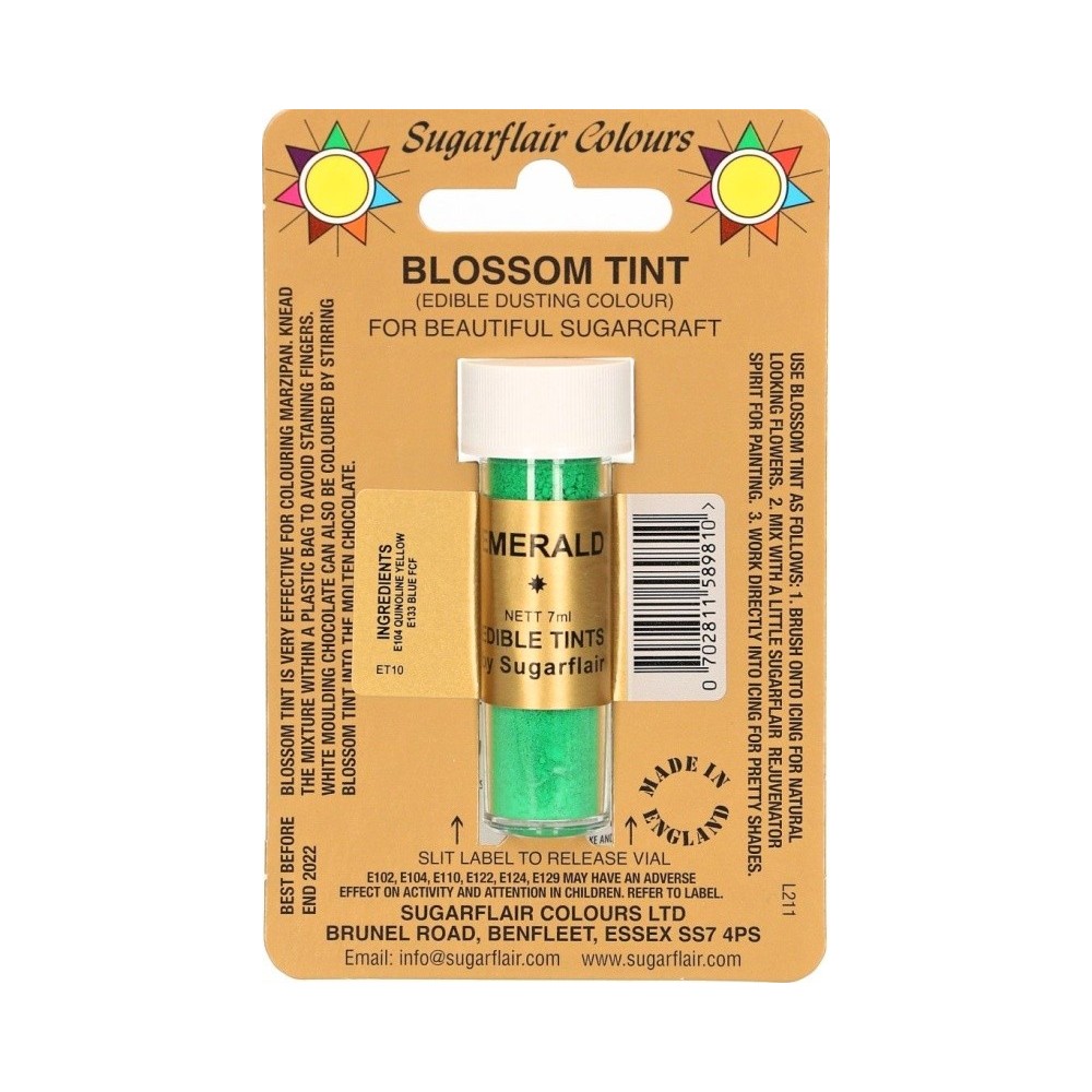 Sugarflair Blossom Tint Dusting Colours - Emerald  - 7ml