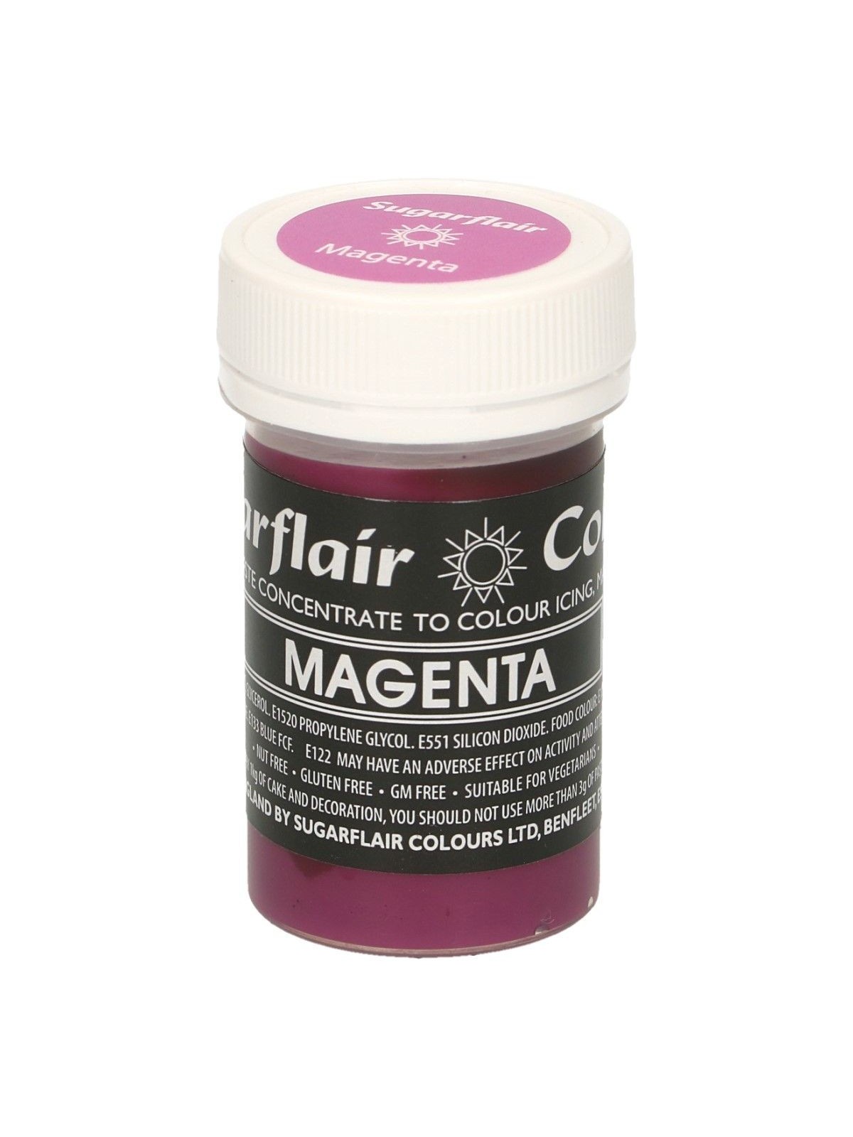 Pasta barwna Sugarflair - kolor żelowy - Magenta 25g