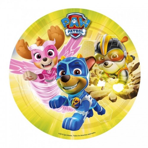 Decora - Edible wafer paper round - Paw Patrol - yellow