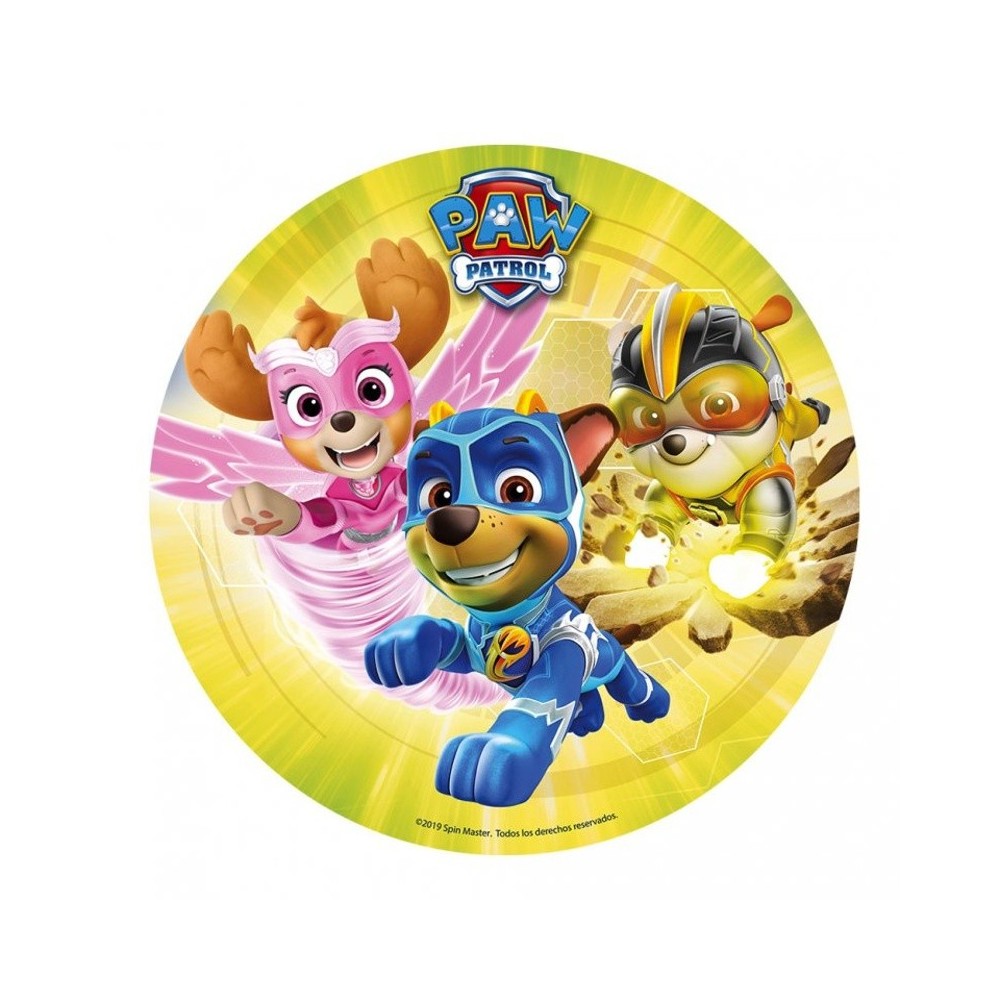 Decora - Edible wafer paper round - Paw Patrol - yellow