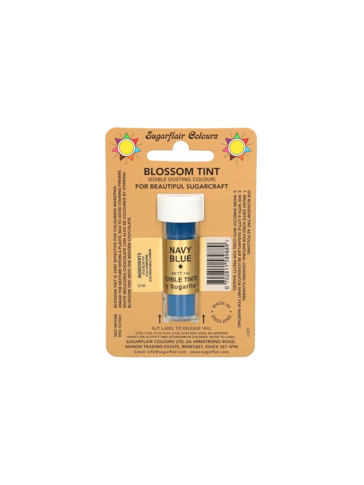 Sugarflair dusting colour - Navy blue - 7ml