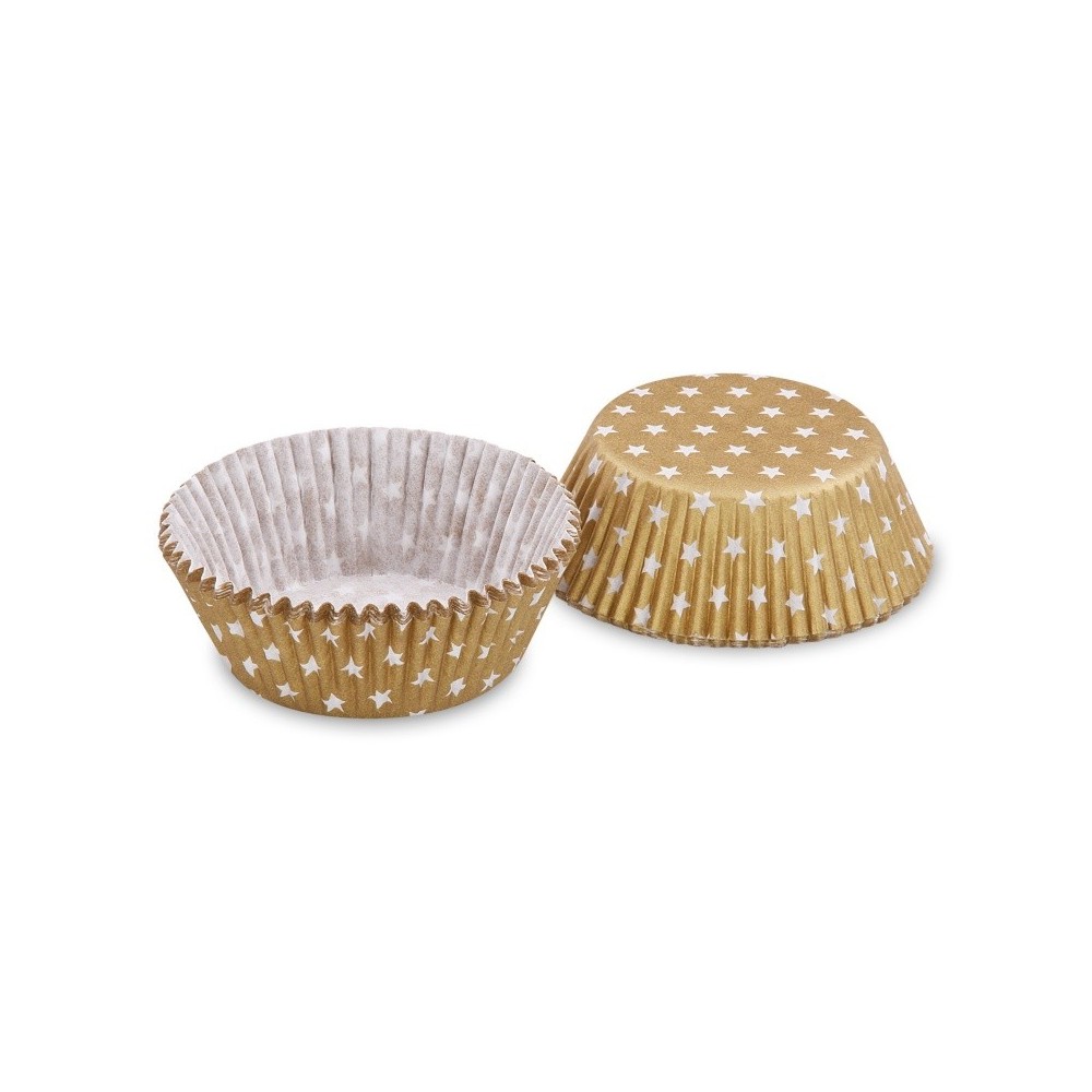 Baking Cups - gold star - 40pieces