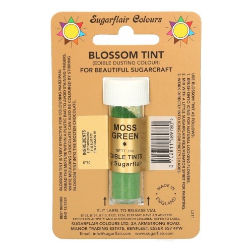 Sugarflair Blossom Tint Dusting Colours - MOSS GREEN- 7ml