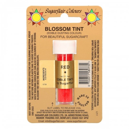 Sugarflair - barwnik sypki - czerwony - RED - 7ml.