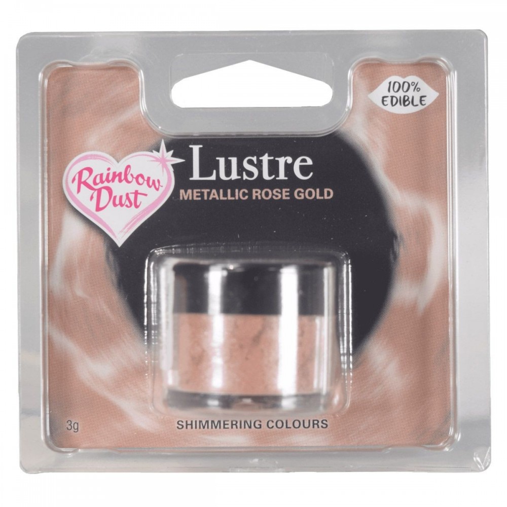 RD Edible Lustre - Dusting Powder - Metallic rose gold - pink 2-4g