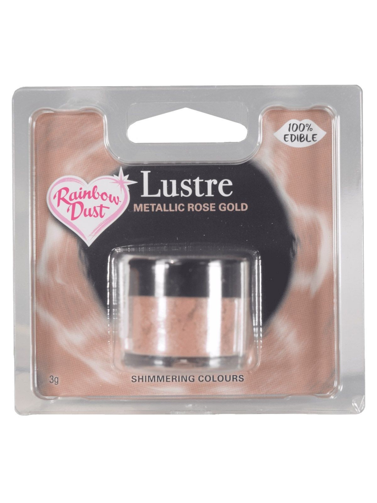 RD Edible Lustre - Dusting Powder - Metallic rose gold - pink 2-4g