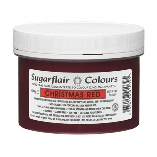 Sugarflair gélová farba Christmas red XXL - vianočné červená - 400g