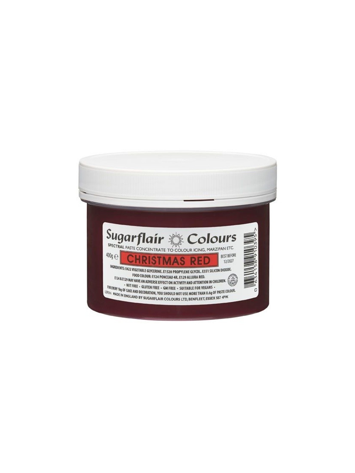 Sugarflair paste colour Christmas Red XXL - Weihnachtsrot - 400g