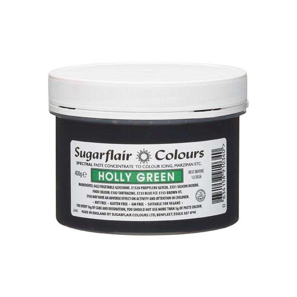 Sugarflair żelowa farba Holly green XXL - zielony - 400g