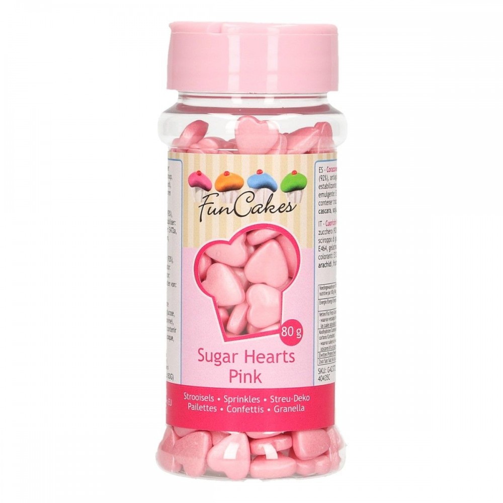 FunCakes Cukrové srdiečka - pink - 80g