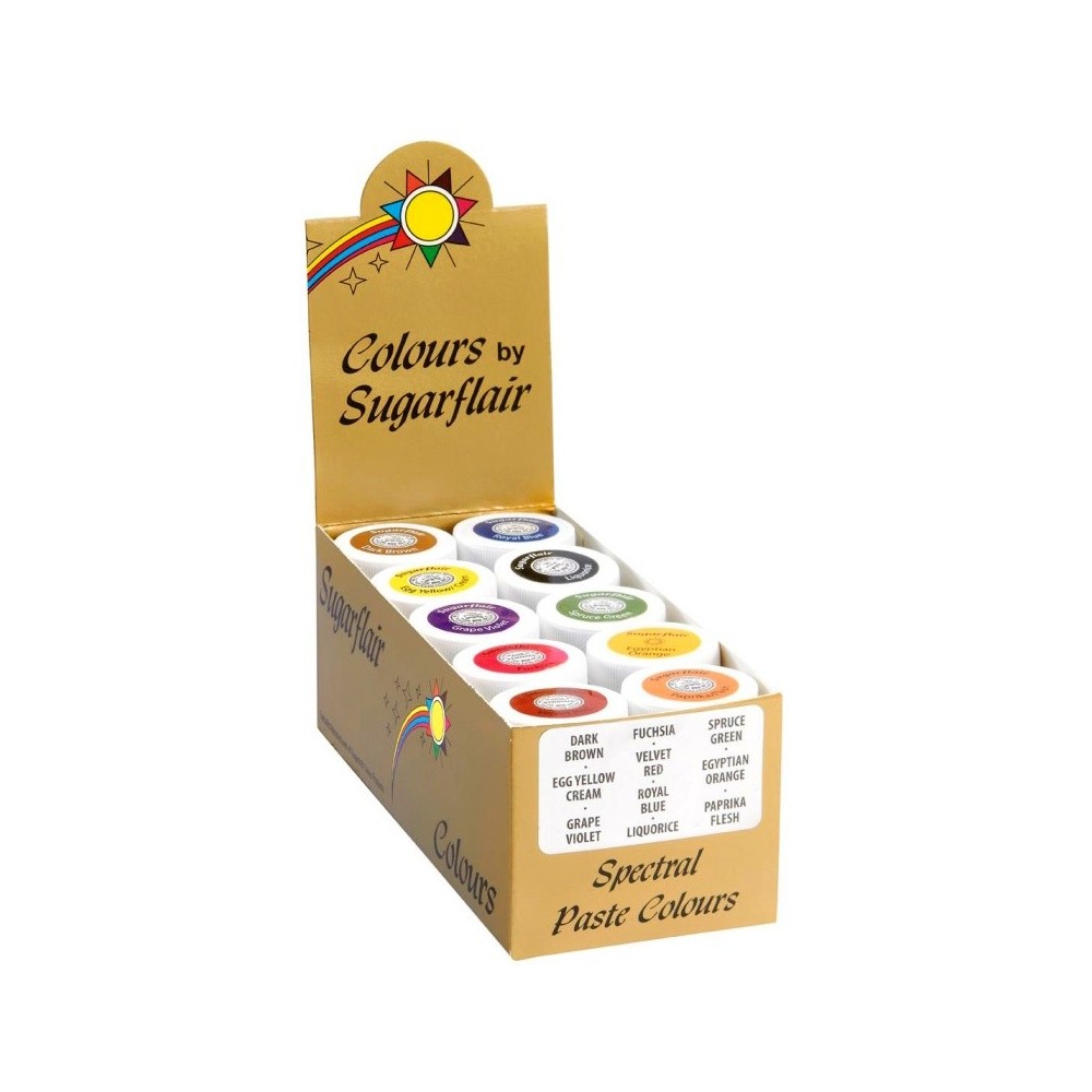 Sugarflair paste colours spectral collection set 10ks