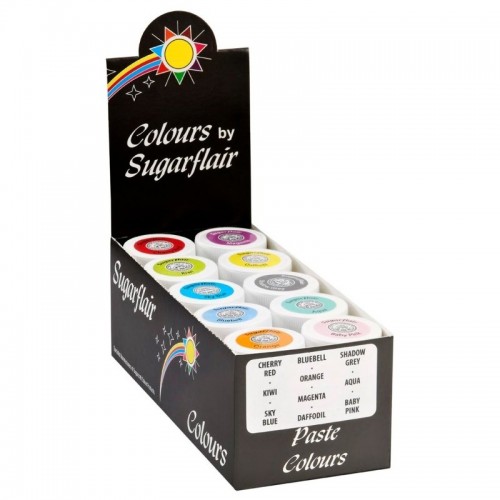 Sugarflair Paste Farben Pastell Kollektion Set 10 Stücke