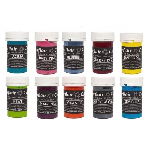 Sugarflair paste colours pastel collection 10ks