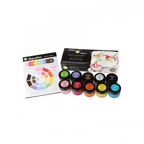 Sugarflair Multi-Paste-Farben-Kollektion Set 10 Stück