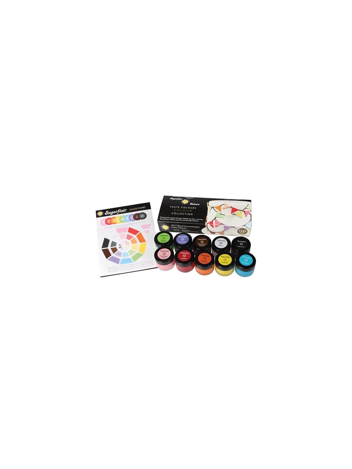 Sugarflair multi  paste colours collection set  10st