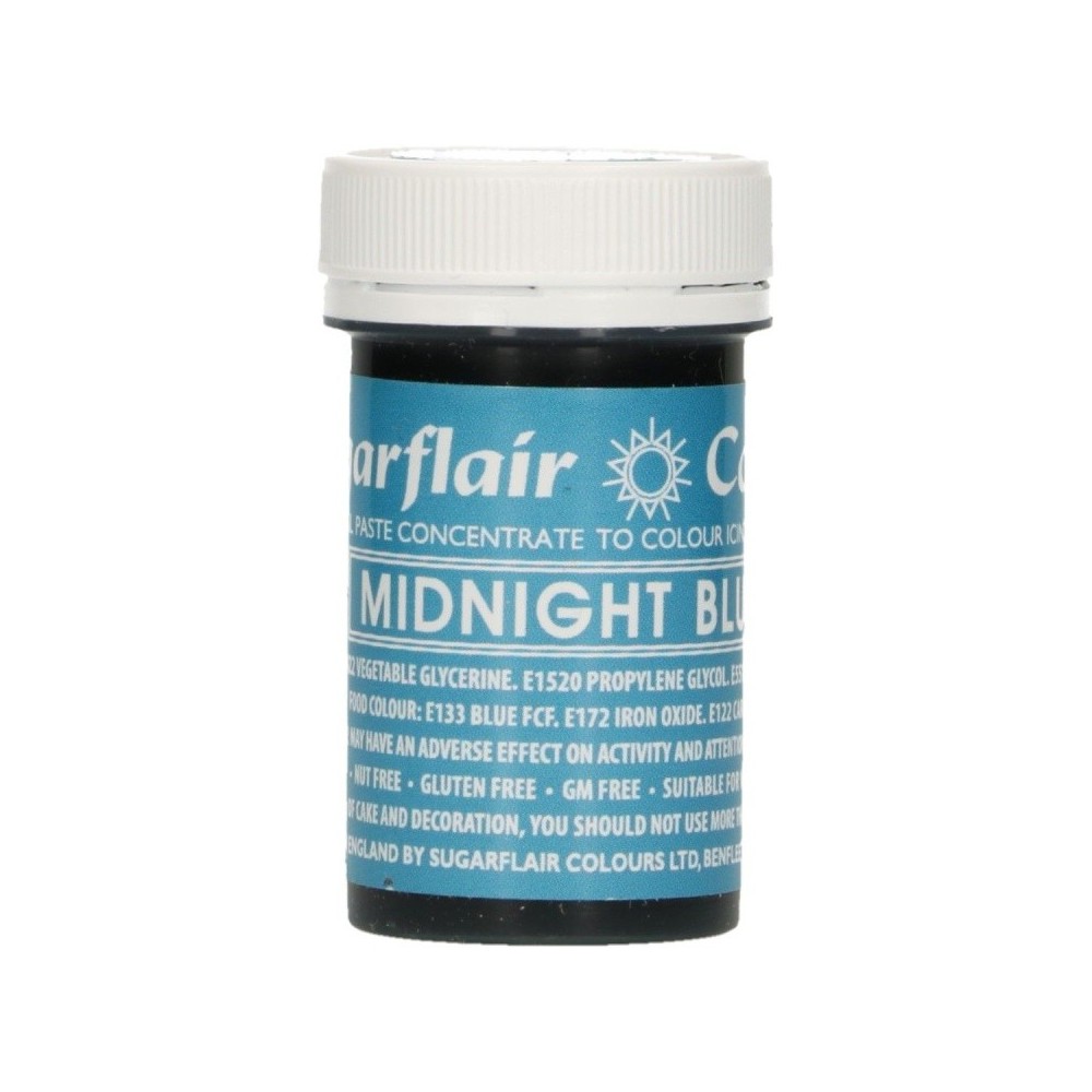 Sugarflair Paste Farbe - Gel Farbe - Blau - Midnight Blue 25g