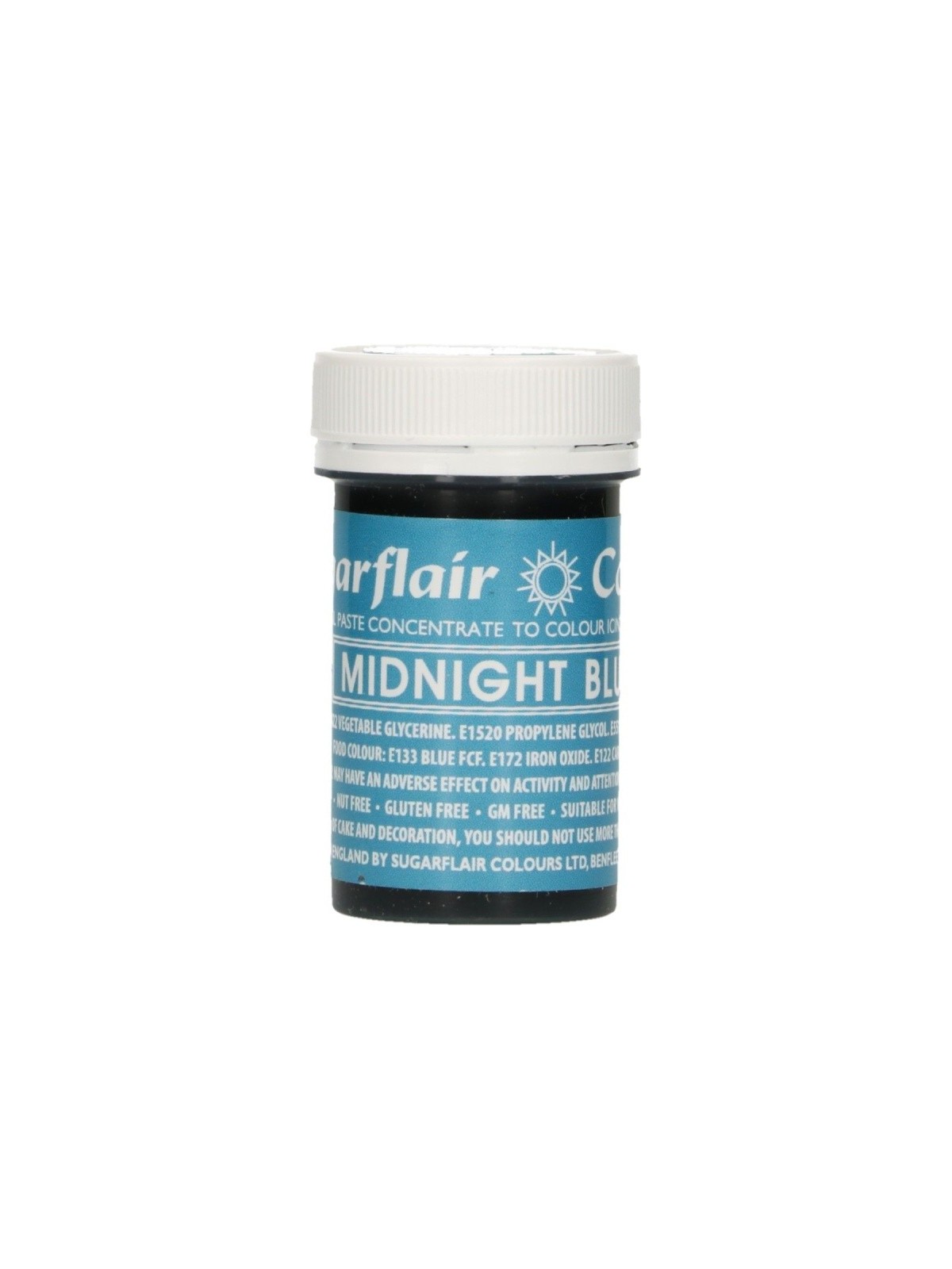 Sugarflair Paste Farbe - Gel Farbe - Blau - Midnight Blue 25g