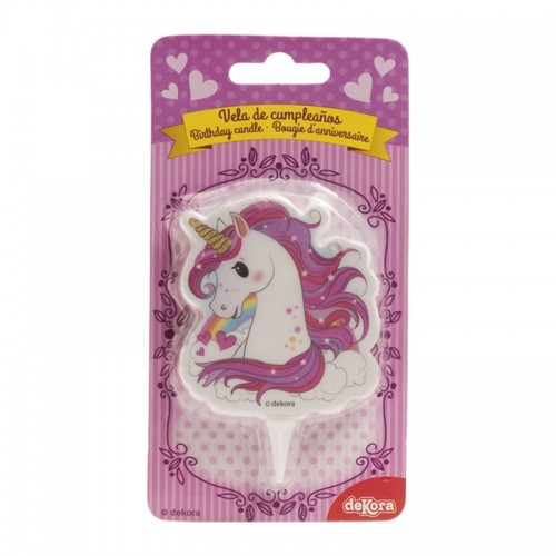 Dekora  Torten Kerze - Einhorn rosa 2D - 1pc