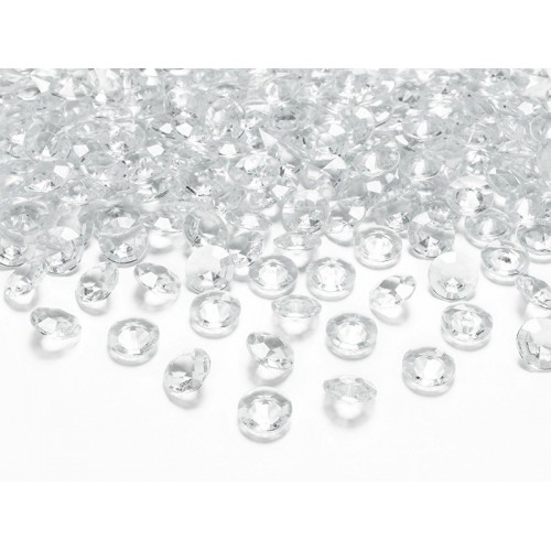 PartyDeco decorative diamonds - transparent - 100pcs