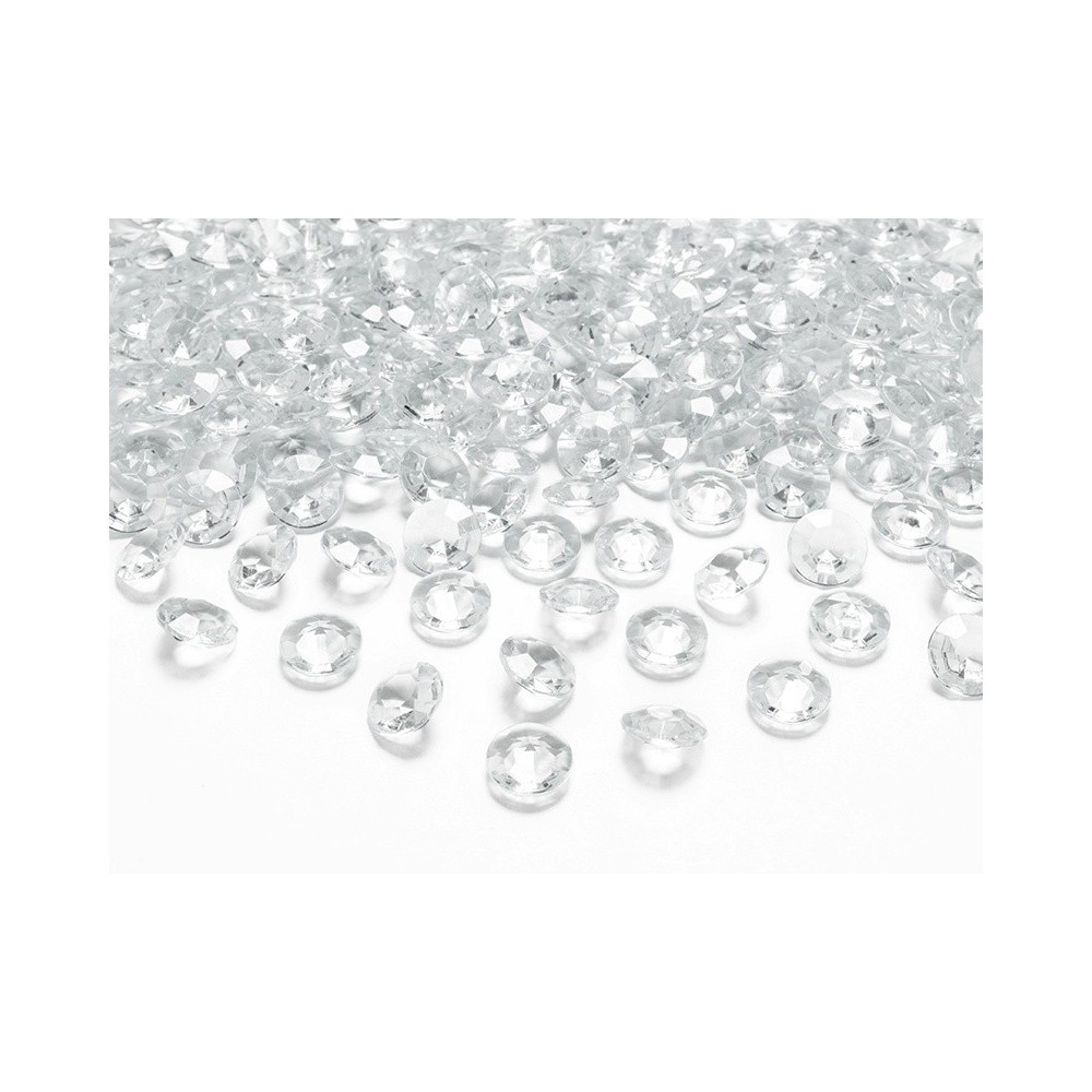 PartyDeco ozdobné diamanty - priehľadné - 100ks