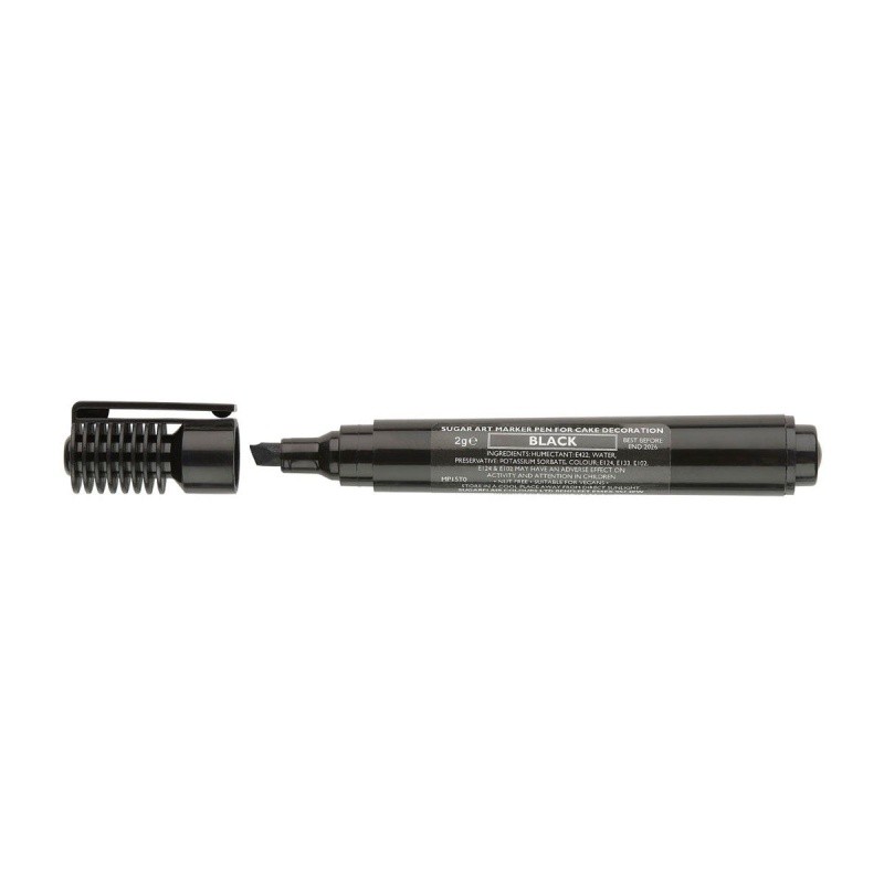 Sugarflair marker pen black - jedlý fix - černý