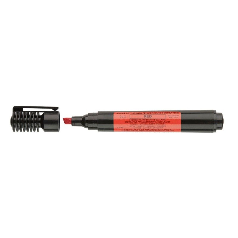 Sugarflair marker pen red - jedlý fix - červený