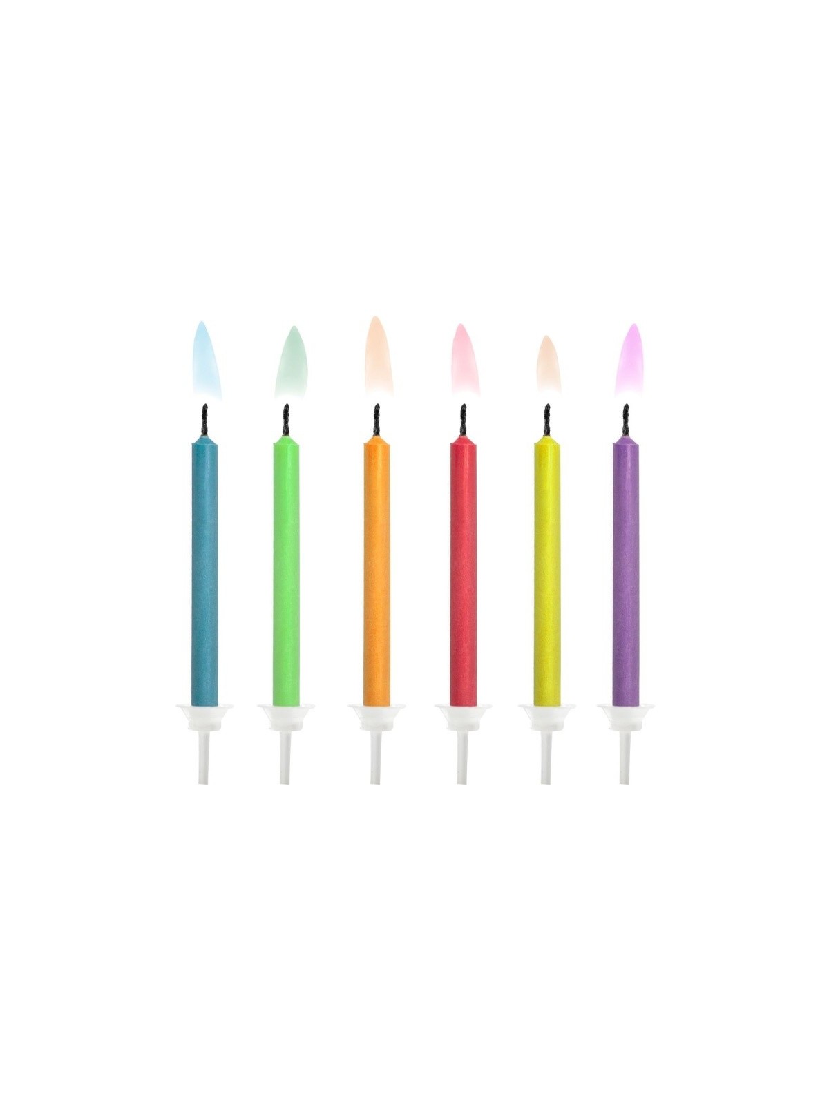 PartyDeco svíčky s barevným plamenem - 6ks