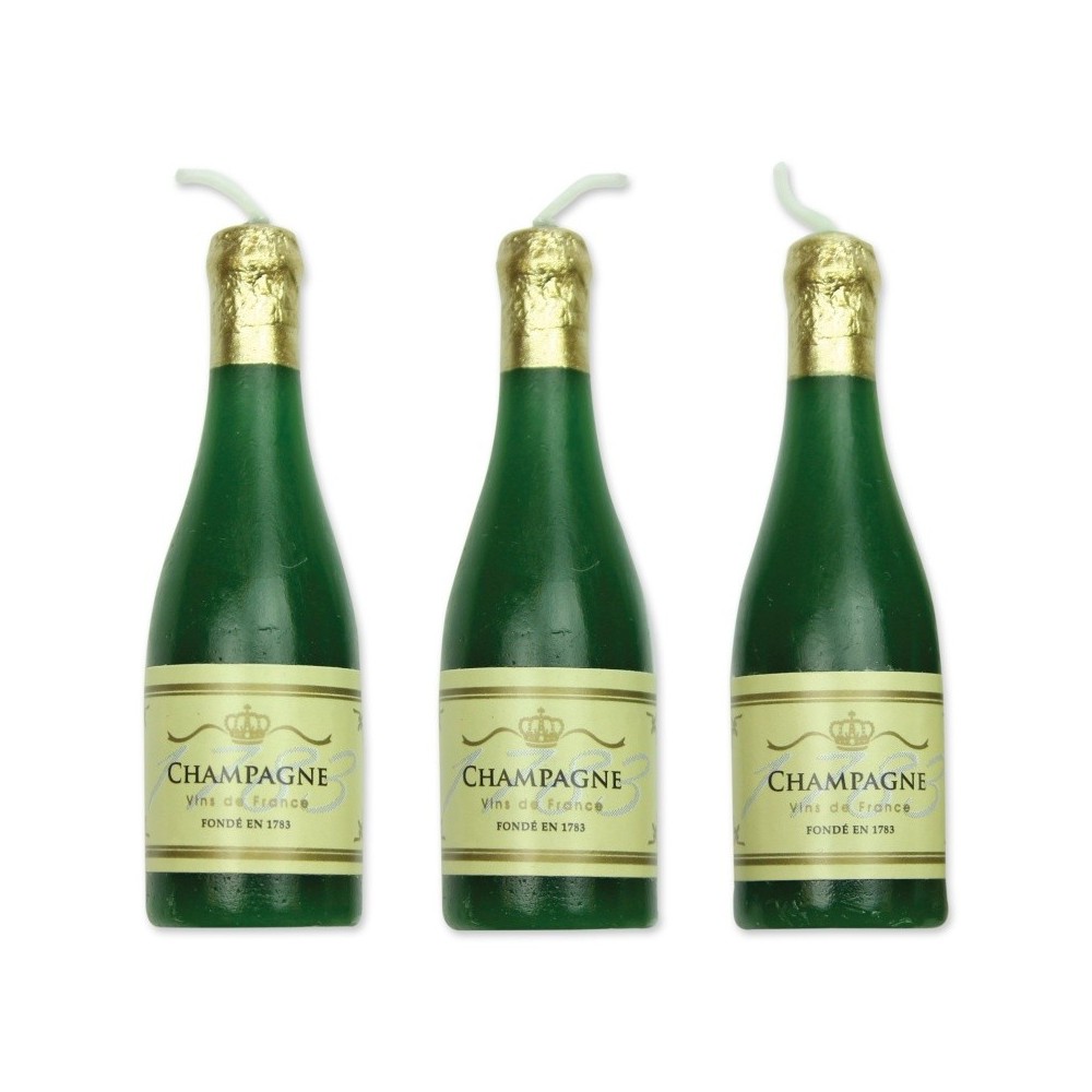 PME Champagne bottle candles, set of 6
