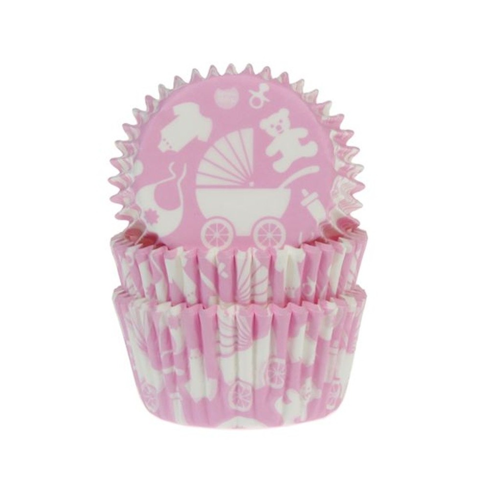 House of Marie Baking Cups - Baby - pink pk/50