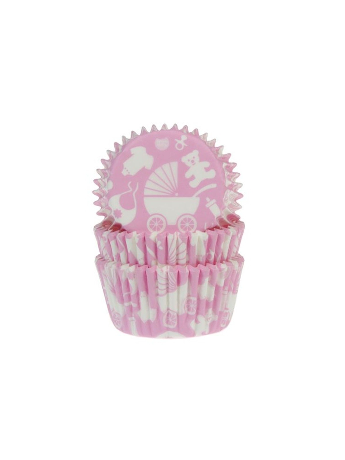 House of Marie Baking Cups - Baby - pink pk/50