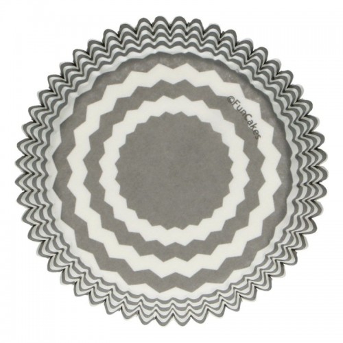 FunCakes Backförmchen - Chevron - Grau - 48 Stücke