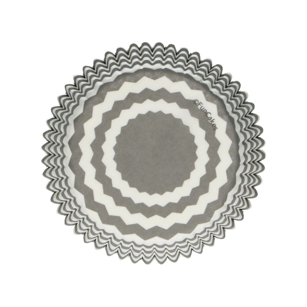 FunCakes Backförmchen - Chevron - Grau - 48 Stücke