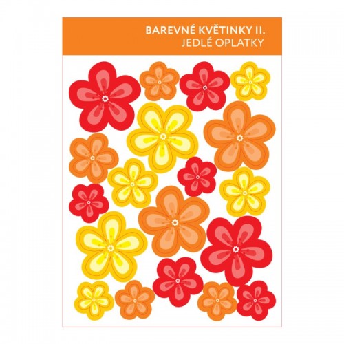 Edible paper Card - Flowers mix - yellow - 19ks