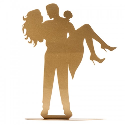 Wedding cake toppers - golden silhouette - in arm - 18cm.