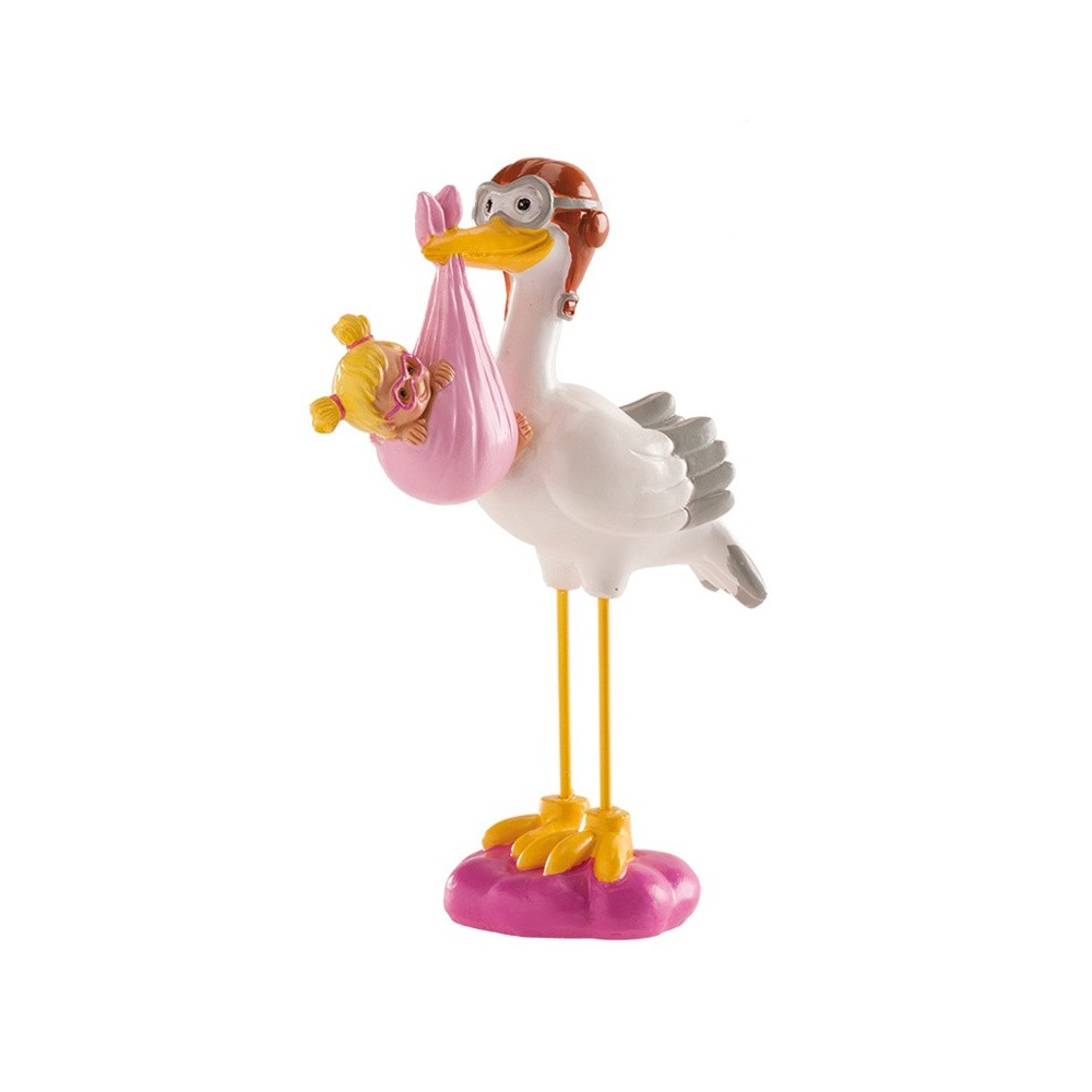 Baby birth - stork with a girl 14cm