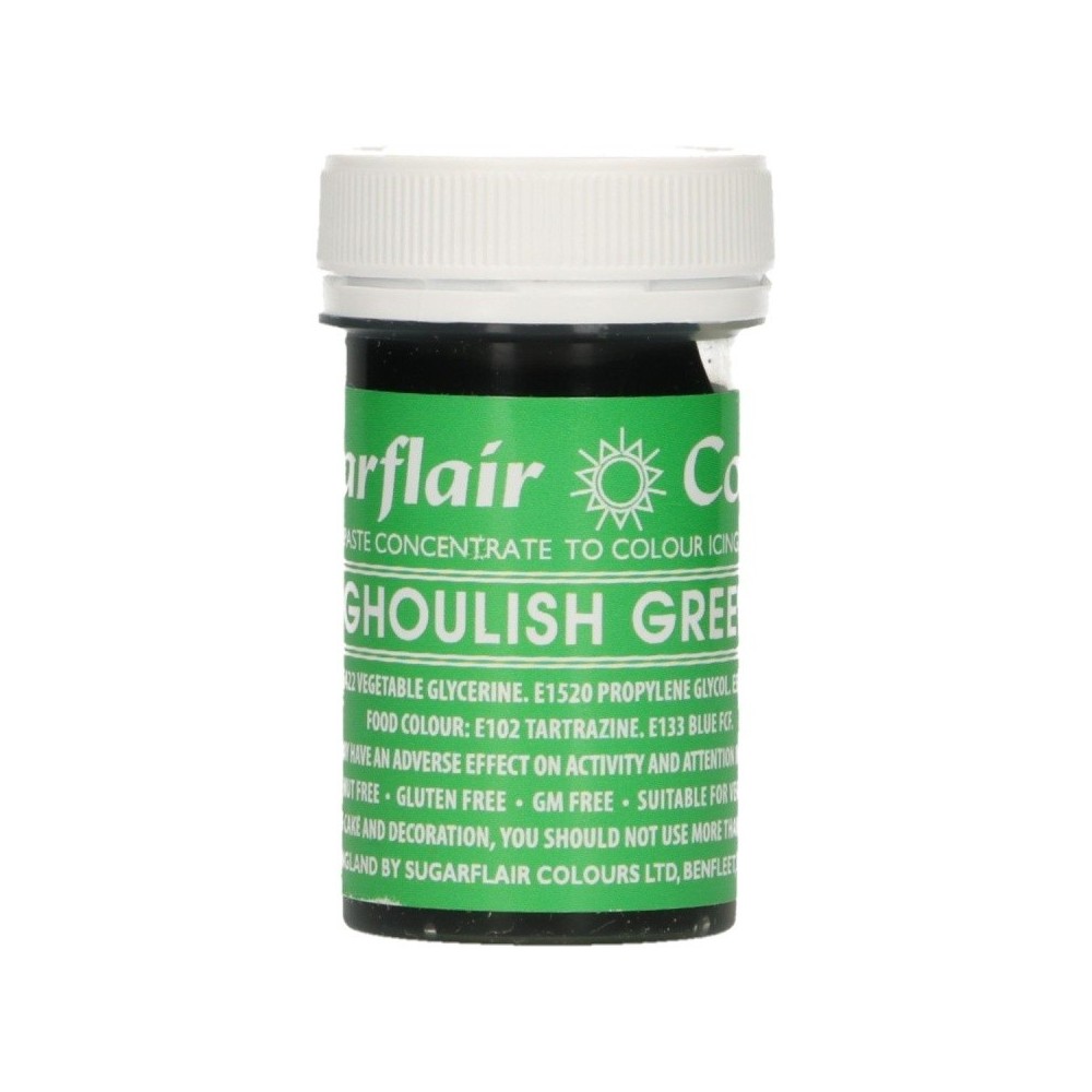 Sugarflair paste colour - gélová farba - zelená - Ghoulish green 25g