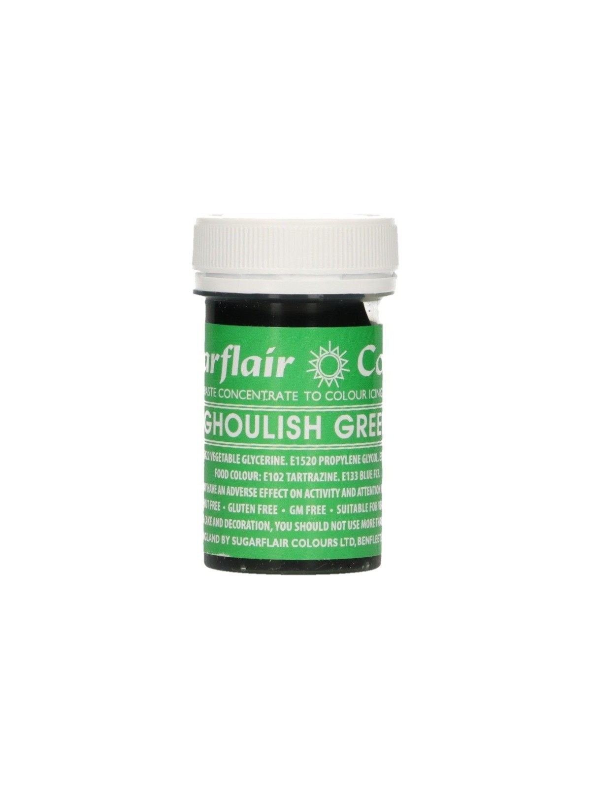 Sugarflair paste colour - gel colour - green - Ghoulish green 25g