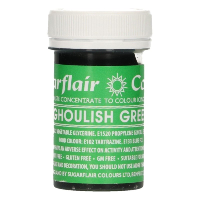 Sugarflair paste colour - gelová barva - zelená - Ghoulish green  25g
