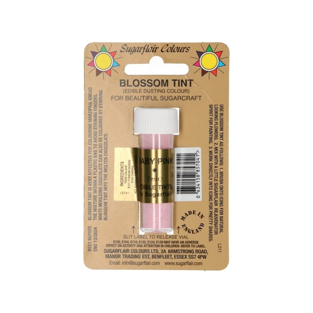 Sugarflair kolorystyka pyłu - barwnik w proszku - Baby pink - różowy - 7 ml