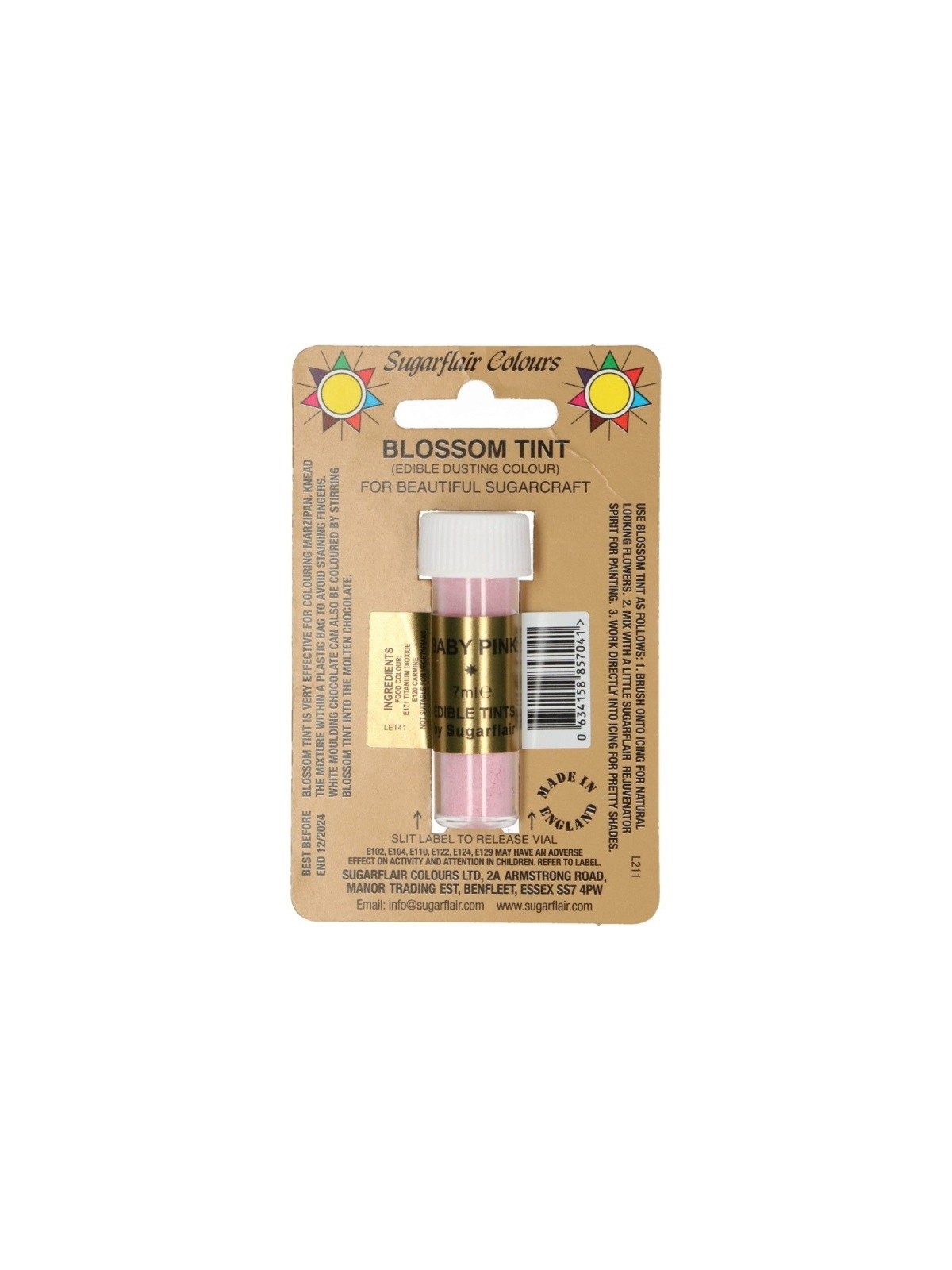 Sugarflair dusting color - baby pink - pink - 7ml