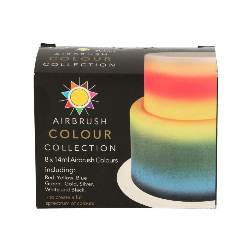 Sugarflair Airbrush Farbensammlung Set 8 x 14ml